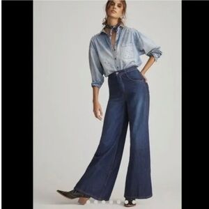 Anthropologie PILCRO High-Rise Baggy Wide-Leg Jeans Size 29